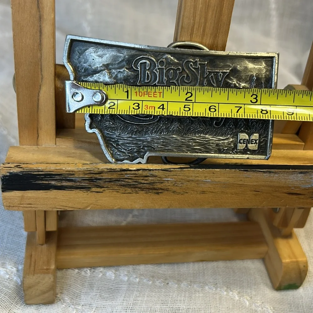 Big Sky Country Montana vintage belt buckle made in USA